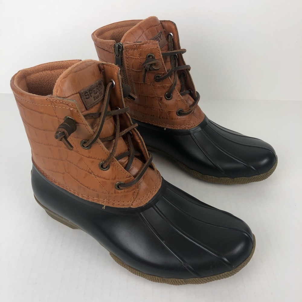 Sperry Brown and Black Duck Boots